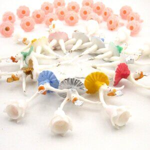 Vintage Ballerina Cake Topper Dancer Candle holder Retro Party Cupcake Birthday